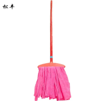 松丰家居毛巾干湿两用布拖把日用清洁吸水家用实木拖布方型塑料头防腐烂160cm*30cm把