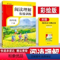 [正版]阅读理解衔接训练四年级下册 彩绘版 小学语文课外阅读训练书 小学生4下辅导学习资料 衔接真题模拟题专项训练题
