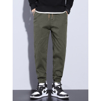 四季款纯色男士裤子青年学院风哈伦束脚裤百搭宽松时尚休闲卫裤男