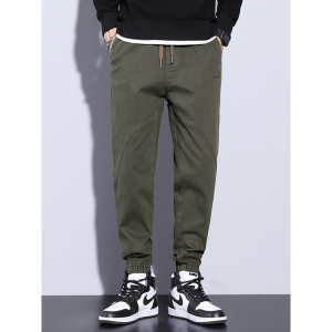 四季款纯色男士裤子青年学院风哈伦束脚裤百搭宽松时尚休闲卫裤男