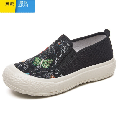 聚范2024新款休闲百搭鞋子女秋季时尚运动跑步单鞋潮流透气女渔夫鞋