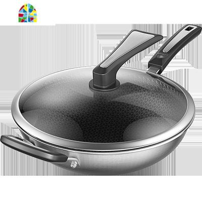 不粘锅炒锅无油烟多功能316家用炒菜电磁炉燃气适用 FENGHOU 32cm口径(316可立盖新升级)