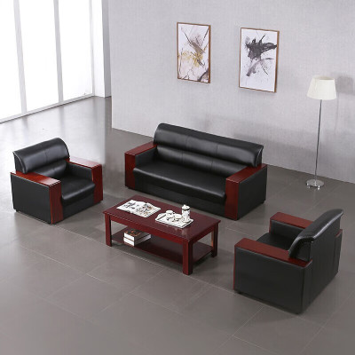 圣德列办公沙发简约接待会客中式办公室沙发组合1+1+3+长茶几