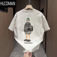 HLCOMAN2025夏季潮流时尚潮流印花彩绘男士短袖 T恤简约圆领百搭半袖