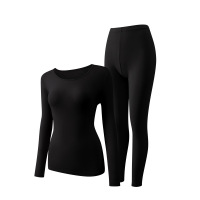 [品牌同款]保暖内衣女圆领无痕秋冬保暖套装纯棉秋衣秋裤礼盒装