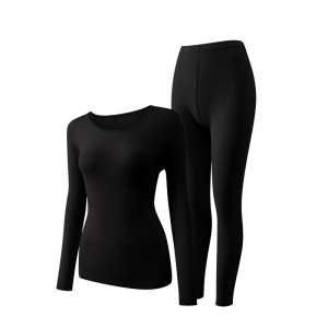 [品牌同款]保暖内衣女圆领无痕秋冬保暖套装纯棉秋衣秋裤礼盒装