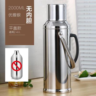 热水瓶家用纯不锈钢保温瓶学生宿舍用暖壶水壶大容量暖瓶开水瓶粉红色3.钢本色2.0升平盖带提手(没内胆)送瓶塞+密封圈