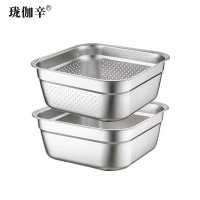 珑伽辛 不锈钢方盆漏盆 22cm*22cm/个