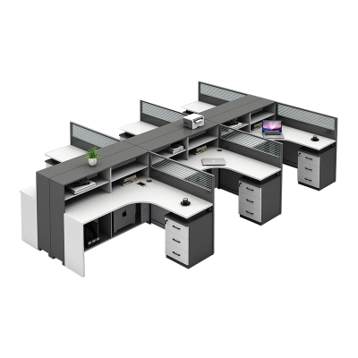 中豫鑫泽 ZYXZ5031847 屏风办公桌职员工位卡座 干字型六人位
