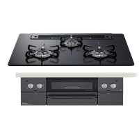 日本原装进口PALOMA百乐满燃气灶 嵌入式天然气75厘米黑色玻璃台面PD-829WS-75GZ 13A