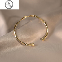 JiMi简约素圈金箍咒手镯女情侣手环银银手链ins小众设计2022年新款潮