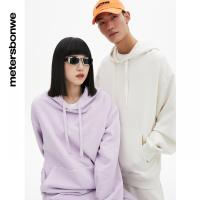 [1件5折价:199.5]美特斯邦威男女同款基本水洗做旧连帽卫衣