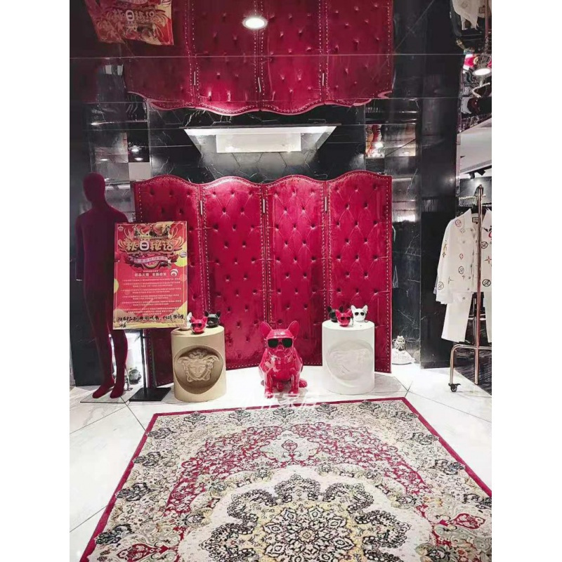 bonjean简欧风格工艺钉饰折叠婚庆屏风 欧式软包工艺折屏 家居屏风