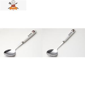 不锈钢勺子加厚家用亲子一家四口陶瓷柄成人儿童长柄饭勺汤勺创意 敬平 2个 哥哥 妹妹