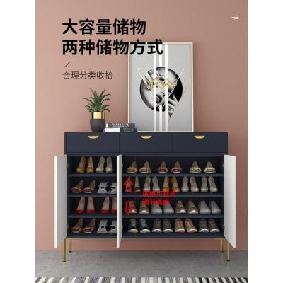 森美人轻奢鞋柜家用口大容量窄简约现代厅柜入户进实木北欧玄关柜