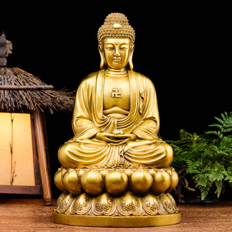 美帮汇铜释迦牟尼佛像 灵山大佛如来家居佛堂佛龛供奉