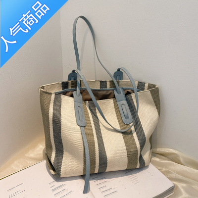 FENGHOU小众帆布包布袋大容量通勤感大包包女2021新款夏季单肩托特包单肩包