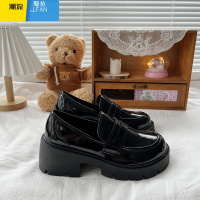 聚范棕色厚底增高乐福鞋女玛丽珍鞋子jk小皮鞋白色英伦风高跟鞋单大码