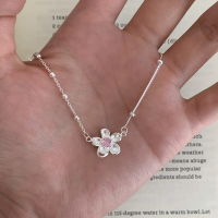 纯银甜美粉钻樱花项链女款2025新款花朵春夏锁骨链轻奢高级感送女朋友老婆情人节七夕生日礼物