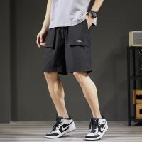 [2.5折价65.3元叠加优惠券]唐狮夏季新款黑色休闲短裤男直筒显瘦五分裤宽松中裤男ins潮流