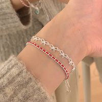 纯银蝴蝶结手链轻奢小众精致手饰女款韩系ins风甜美叠戴配饰送女朋友老婆情人节七夕生日礼物