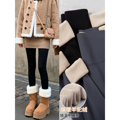 加绒鲨鱼裤女外穿秋冬季压力瘦腿健身瑜伽裤小个子紧身提臀打底裤_4