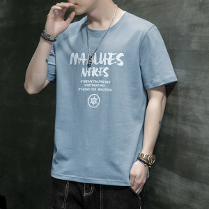 男装2025夏季新款短袖T恤韩版潮牌印花ins纯棉男士半袖体恤上衣服