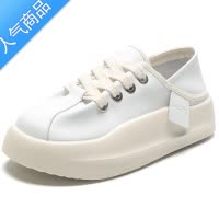 SUNTEK厚底小白鞋女夏款白色透气帆布鞋2023新款夏季薄款两穿休闲面包鞋