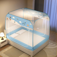 a类三开可折叠蚊帐蒙古包免安装1米8床防摔1.5米加密帐纱三开