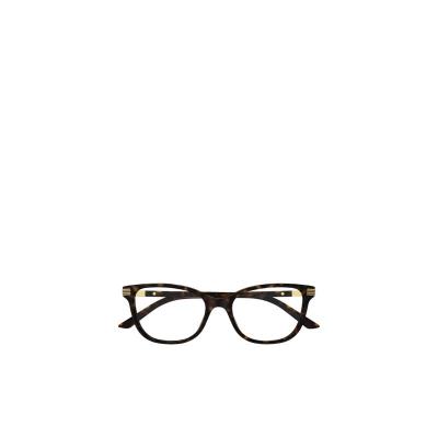 古驰(GUCCI)猫眼造型透明平光镜醋酸盐材质直镜腿百搭女士太阳镜 黑色