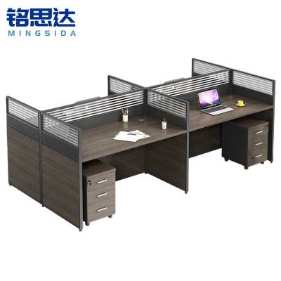铭思达屏风工位直边四人位(含柜)套