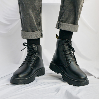Ideamini马丁靴男英伦风高帮鞋子韩版潮流休闲时尚男鞋百搭男士中帮工装靴靴子