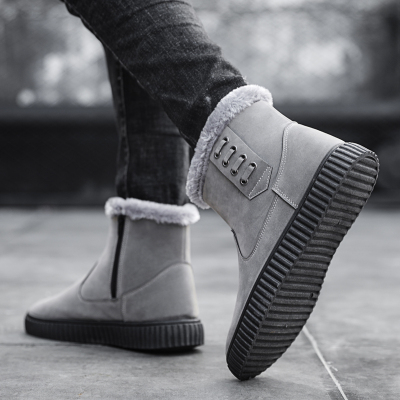 冬季男士雪地靴保暖防水防滑棉靴加厚东北加绒棉鞋百搭马丁面包鞋