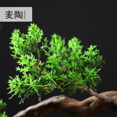 美帮汇仿真新中式迎客松盆景绿植客厅酒店家居玄关装饰品样板间软装摆件