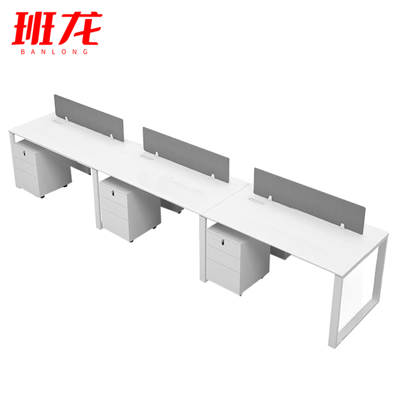 班龙办公工位4.2m三人位含柜套