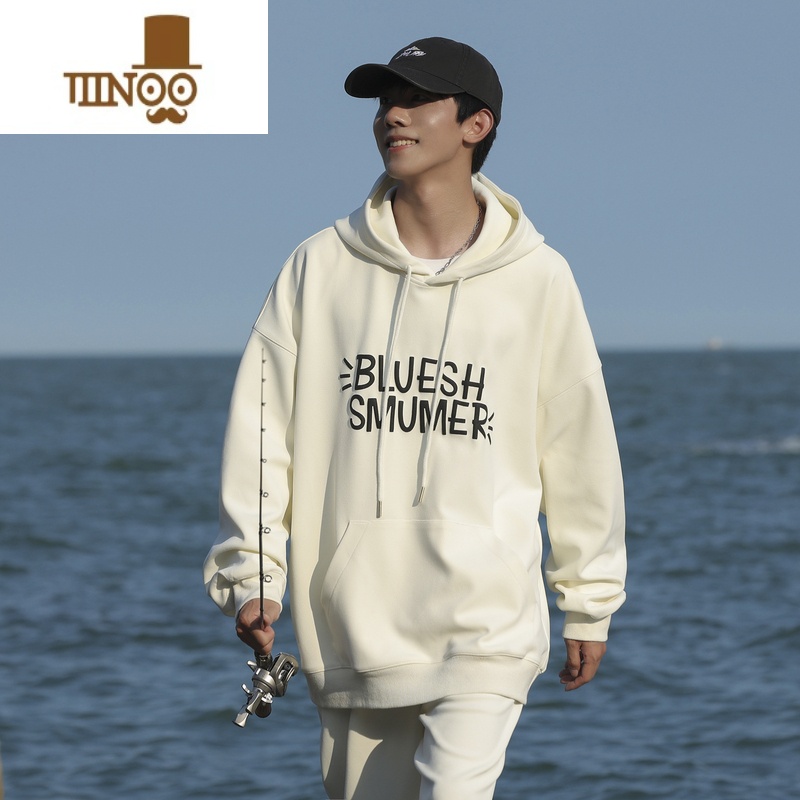 YANXU卫衣男新款宽松连帽潮牌痞帅学生cityboy连帽套头上衣外套