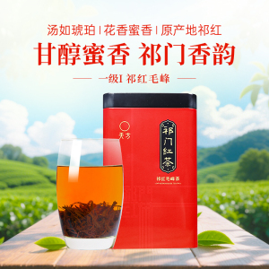 天方茶叶正宗安徽原产祁门红茶祁红毛峰蜜香型罐装红茶口粮茶100g
