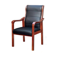 迅迈 实木耳朵椅 办公椅 将军椅 会议椅 职员椅 皮质接待椅 培训椅 麻将椅 棋牌椅