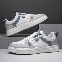 春秋季皮面轻便运动鞋子男新款百搭小白鞋潮流休闲鞋小众板鞋