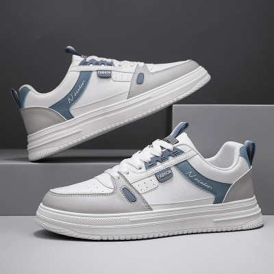 春秋季皮面轻便运动鞋子男新款百搭小白鞋潮流休闲鞋小众板鞋