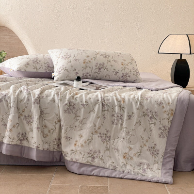 时尚ins全棉双层纱莱赛尔夏被莱赛尔夏被天丝夏凉被夏被四件套_232