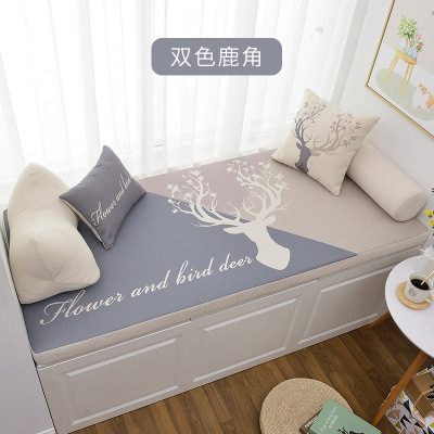 添福运 轻奢海绵飘窗垫加厚四季可用坐垫窗台垫定制海绵阳台垫子沙发卡座榻榻米垫子沙发垫坐垫高精密面料支持定制乳胶飘窗垫