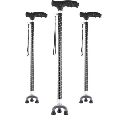 炫色-可孚拐杖铝合金拐杖伸缩调节老人三脚拐棍老年三角拐杖助行时尚手杖美观伸缩带灯绅士黑Cofoe