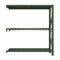 乙壬消防铁锹镐农具摆放架安保装备器材存放架绿色货架双层盾牌中型-副架