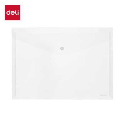 得力(deli)20只A4按扣学生桌面透明文件袋 试卷收纳文件套学科科目分类 塑料防水档案袋 学习办公用品 PP20