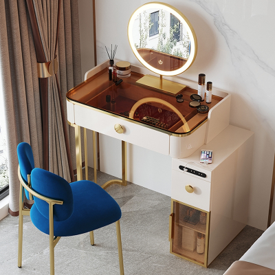 轻奢梳妆台卧室现代简约小户型梳妆桌网红风小型化妆台高级化妆桌