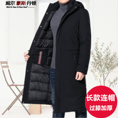 NEWLAKE2020中年男士棉衣中长款过膝棉服爸爸装加厚棉袄羽绒棉外套棉衣