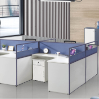 臻远 ZY-PFGW-07 员工办公桌现代简约屏风工位卡座职员电脑桌弯台两人位C