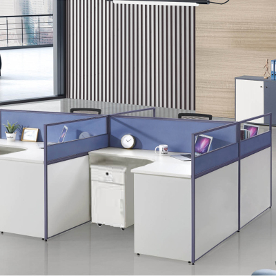 臻远 ZY-PFGW-07 员工办公桌现代简约屏风工位卡座职员电脑桌弯台两人位C