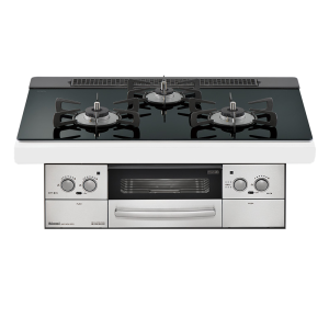 日本林内燃气灶23年新款LISSE 75嵌入式三眼灶煤气炉烤箱自动烤配烤盘天然气RHS71W32L1RASTW